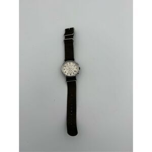 Timex Men Green Silver Indiglo Weekender Slip-Thru Nylon Strap Chronograph Watch